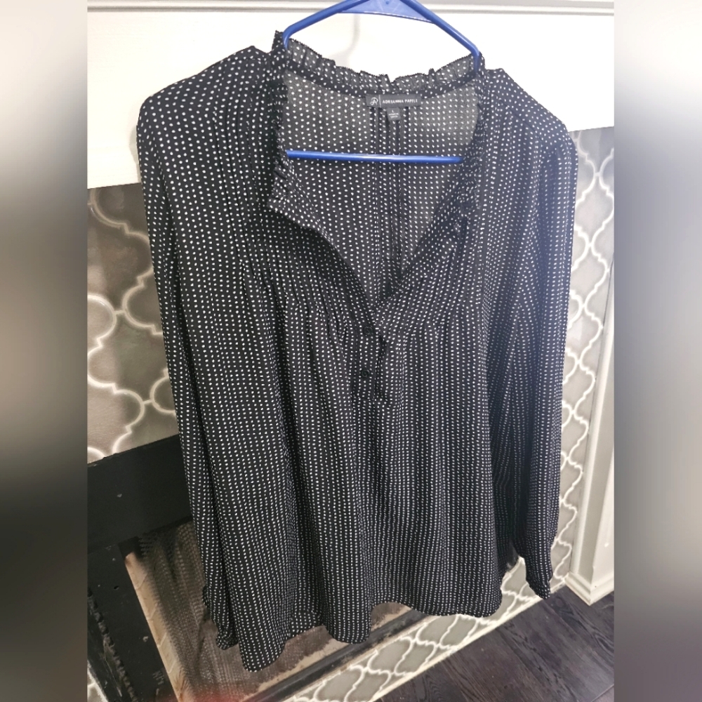 Black And White Polkadot Blouse